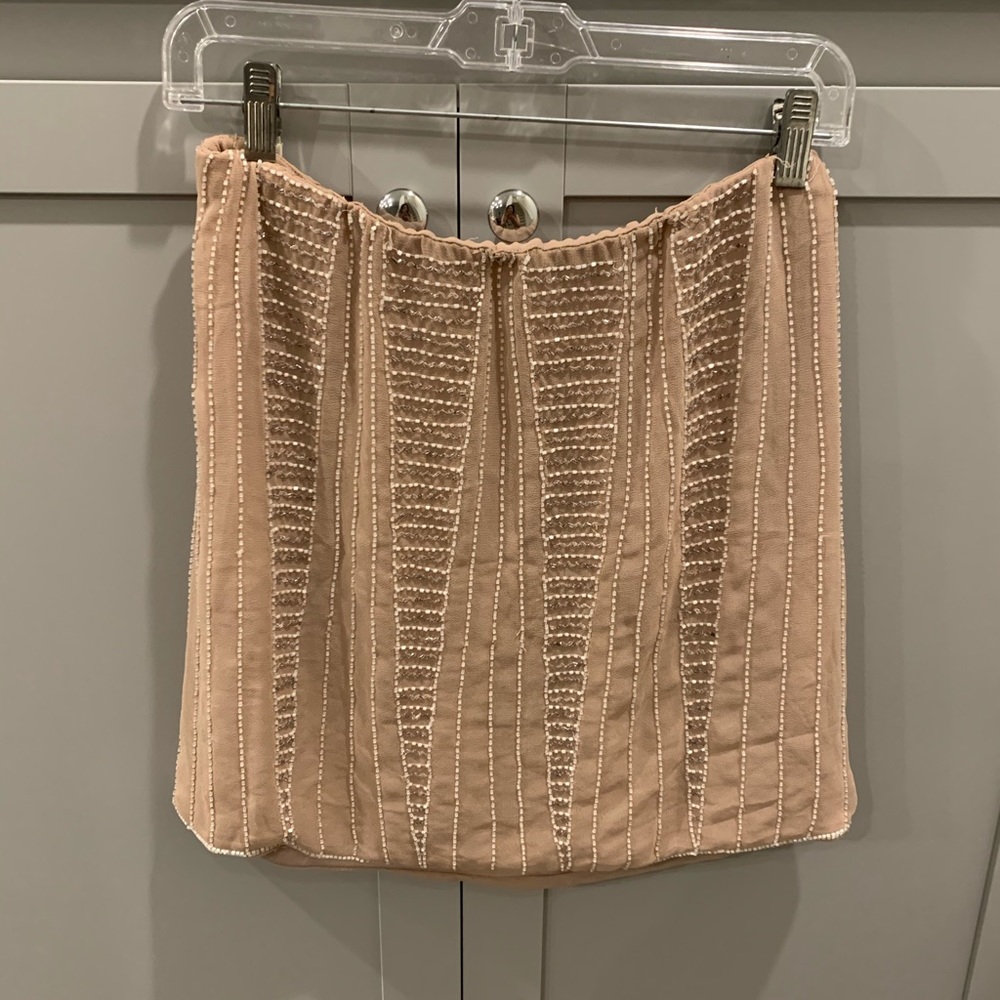 LC Lauren Conrad beaded front blush skirt
